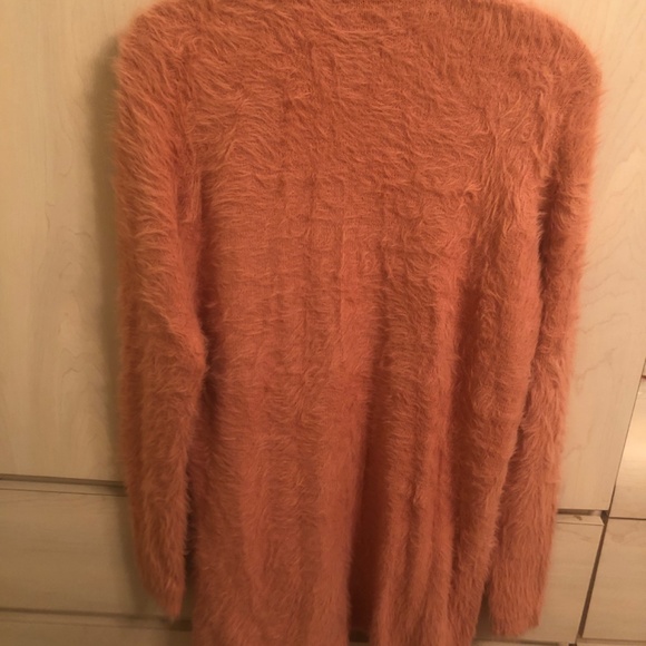 New Colleen Lopez Rose Fuzzy Cardigan w/ Pockets - Picture 3 of 3